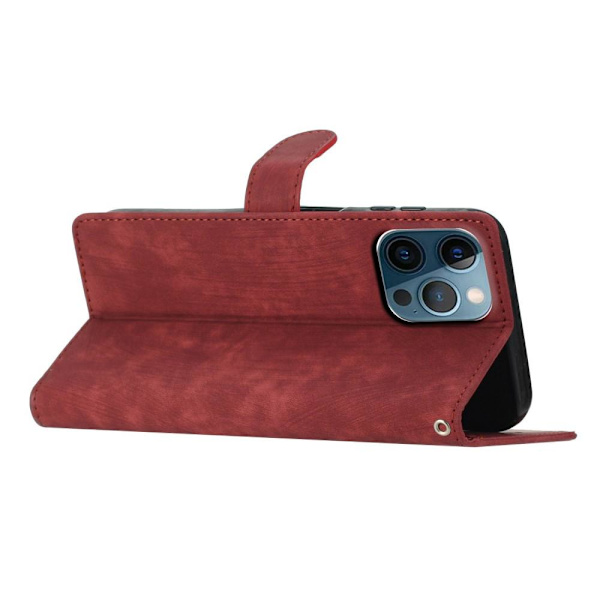 SKALO iPhone 15 Pro Max Plånboksfodral i PU-Läder - Röd Röd