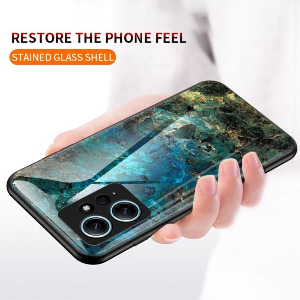SKALO Xiaomi Redmi Note 12 4G Marmor Härdat Glas TPU-skal - Motiv 4 multifärg