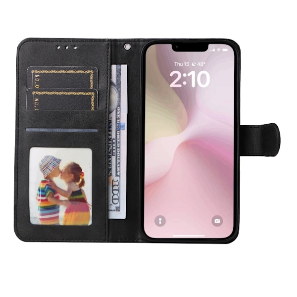 SKALO iPhone 16e PU-läder Plånboksfodral - Fler färger Svart