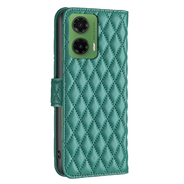 SKALO Motorola Moto G35 5G BINFEN COLOR Quiltat Plånbok - Grön Grön