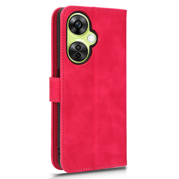 SKALO OnePlus Nord CE 3 Lite 5G Matt PU-Läder Plånboksfodral - Cerise Cerise