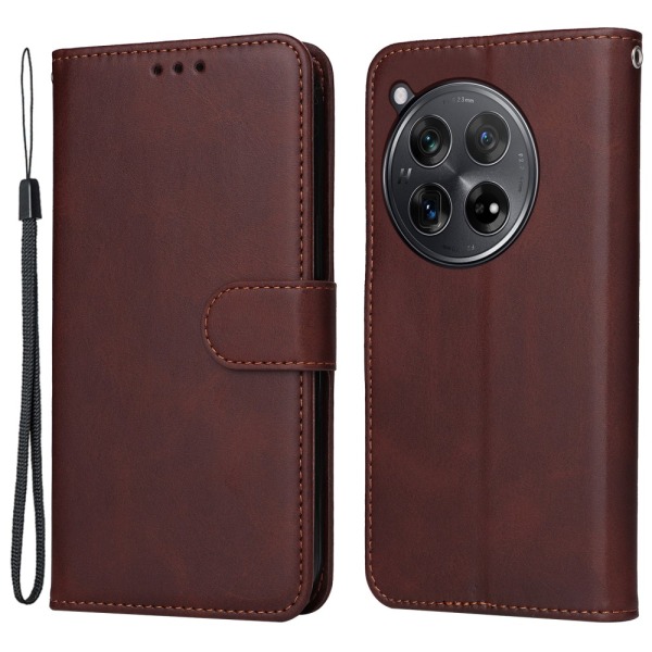 SKALO OnePlus 12R 5G PU-læder Pungetui - Vælg farve Brown