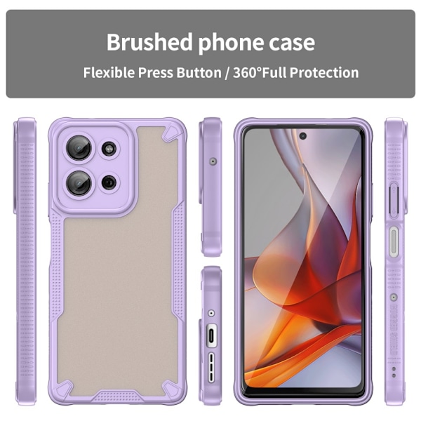 SKALO Motorola Moto G75 5G Armor Hybrid Frosted Skal - Lila Lila