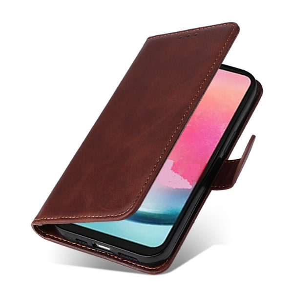 SKALO Samsung A25 5G PU-læder Pungetui - Vælg farve Brown