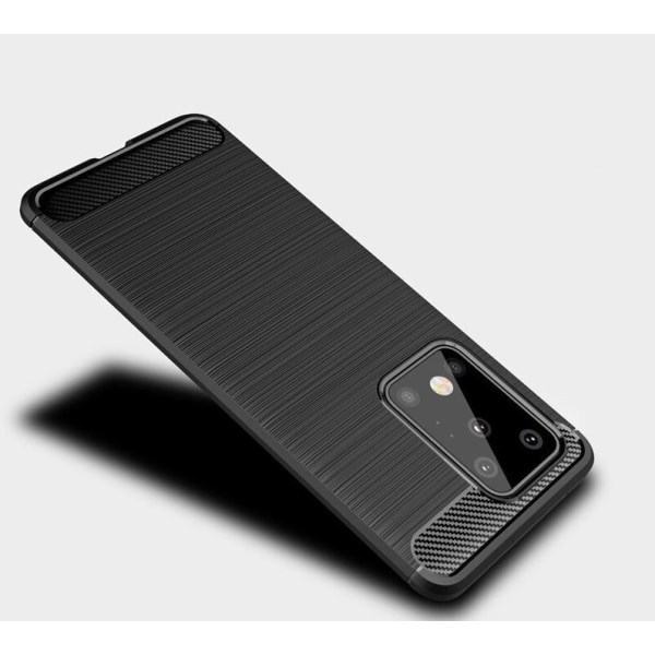 Iskunkestävä Armor Carbon TPU-kotelo Samsung S20 Ultra - enemmän värejä Black