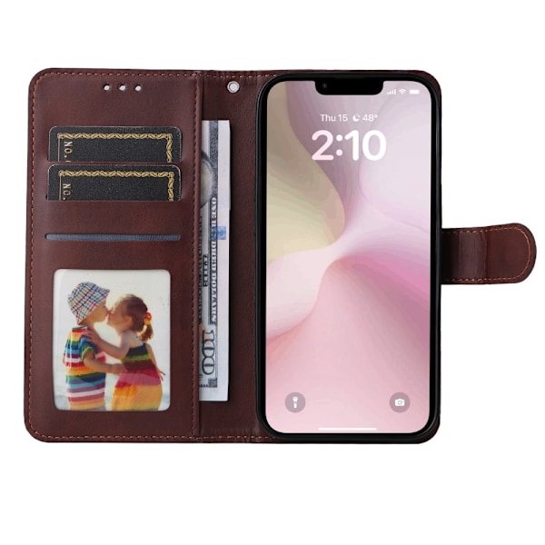 SKALO iPhone 16e PU-læder Flip Cover - Vælg farve Brown