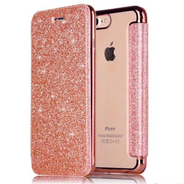 SKALO iPhone SE (2020/2022) Plånboksfodral TPU Ultraslim Glitter Svart