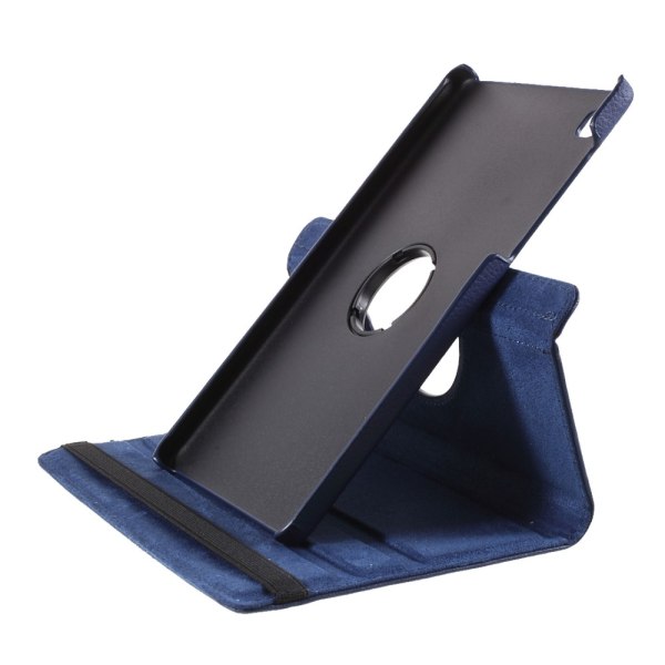 SKALO Samsung Tab A7 Lite 360 Litchi Fodral - Mörkblå Mörkblå