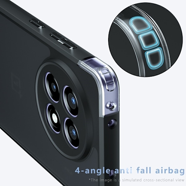 SKALO OnePlus 13R Skin-touch Hybrid Cover - Sort Black