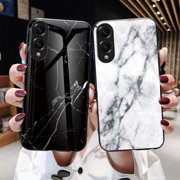 SKALO Samsung S25 Edge Marmori Karkaistu Lasi TPU Suojakuori - #1 Multicolor