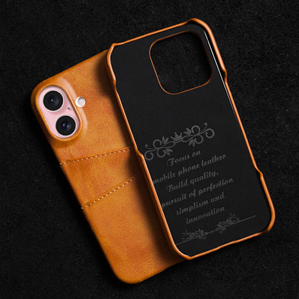 SKALO iPhone 16 Plus PU-Läder Korthållare Skal - Blå Blå