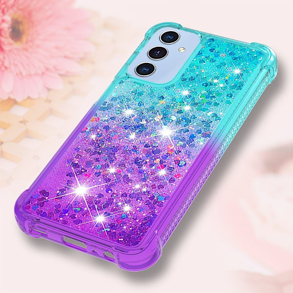 SKALO Samsung A26 5G Hiekka Glitteri Suojakuori - Turkoosi-Violetti Multicolor