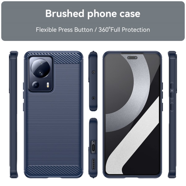SKALO Xiaomi 13 Lite Armor Carbon Stöttåligt TPU-skal - Fler färger Blå