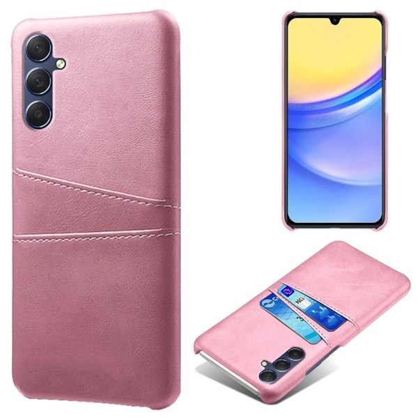 SKALO Samsung A15 5G PU Läder Skal med Korthållare/Plånbok - Roséguld Rosa guld