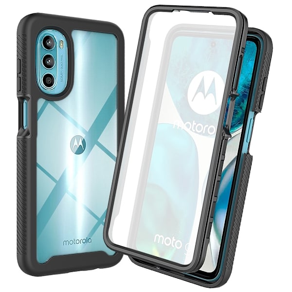 SKALO Motorola Moto G52 Iskunkestävä Clear Hybridi Suojakuori - Musta Black