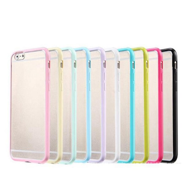 Transparent frostat skal med färgad ram iPhone 6/6S Plus Light green