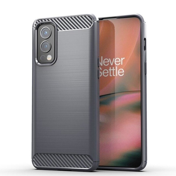 SKALO OnePlus Nord 2 Armor Carbon Iskunkestävä TPU suojakuori - Valitse väri Black