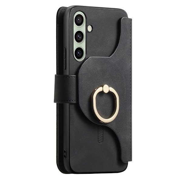 SKALO Samsung A26 5G 2-in-1 Magnet PU-Læder Ring Flip Cover - Sort Black