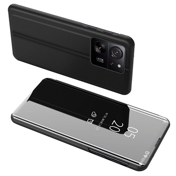 SKALO Xiaomi 13T/13T Pro Clear View Flip Cover - Sort Black