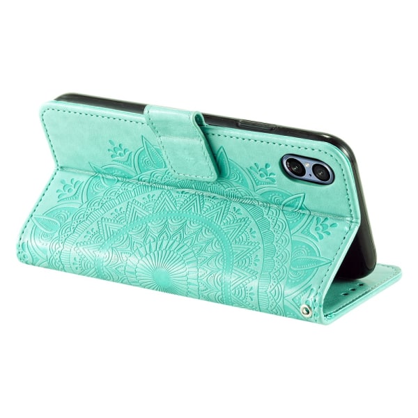 SKALO Sony Xperia 5 V Mandala lompakkokotelo - Turkoosi Turquoise