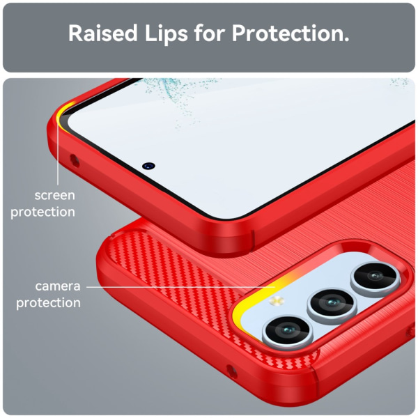 SKALO Samsung A54 5G Armor Carbon Stöttåligt TPU-skal - Fler fär Röd