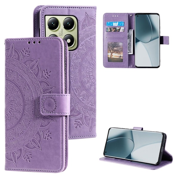 SKALO Xiaomi 14T Pro Mandala Plånboksfodral - Lila Lila