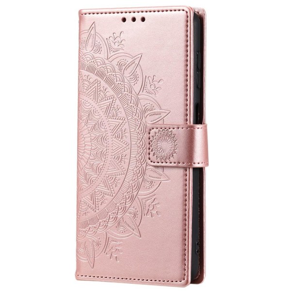 SKALO Samsung S22+ Mandala lompakkokotelo - Ruusukulta - Valitse Pink gold