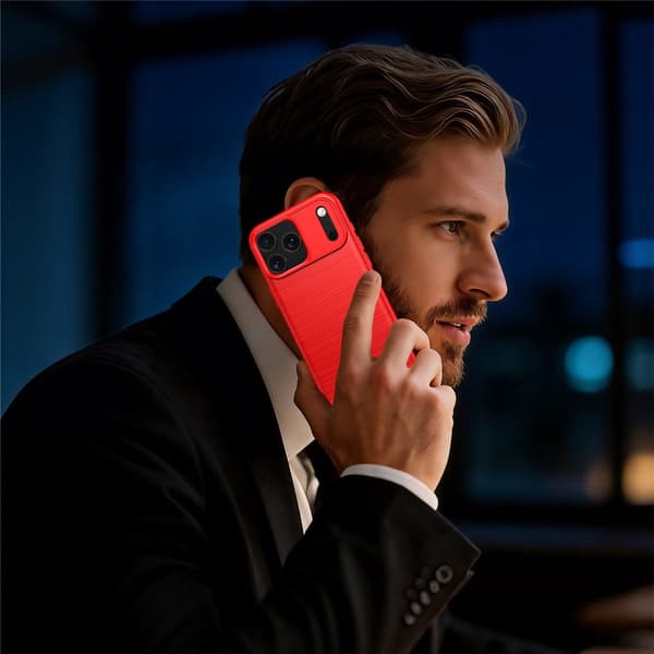 SKALO Armor Carbon  för iPhone 18 Pro Cover til iPhone 18 Pro - Vælg farve Red
