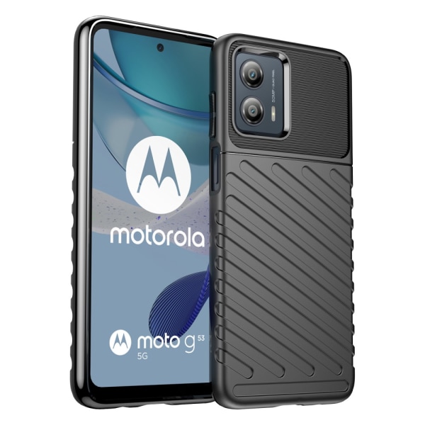 SKALO Motorola Moto G53 5G Twill TPU kuori - - Musta Black