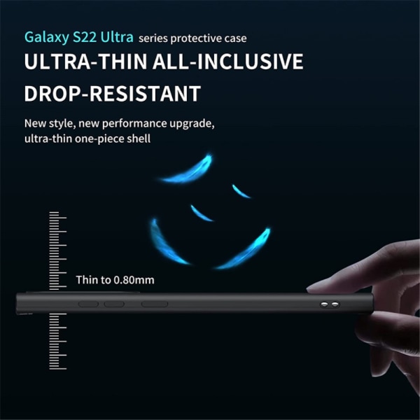 SKALO Samsung S23 Ultra Ultrathin TPU-kuori Magnetic Ring - Must Black