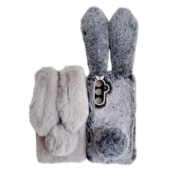 SKALO Samsung S25 3D Fluffy Bunny Suojakuori - Pinkki Pink