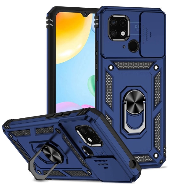 SKALO Xiaomi Redmi 10C Armor hybridi metallirengas kameran liukusäädin - - Sininen Blue