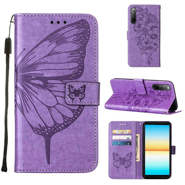 SKALO Sony Xperia 10 IV Mandala Flip Cover - Lilla Purple