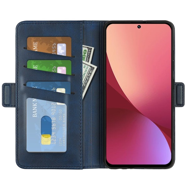SKALO Xiaomi 12 Pro Premium Plånboksfodral - Blå Blå