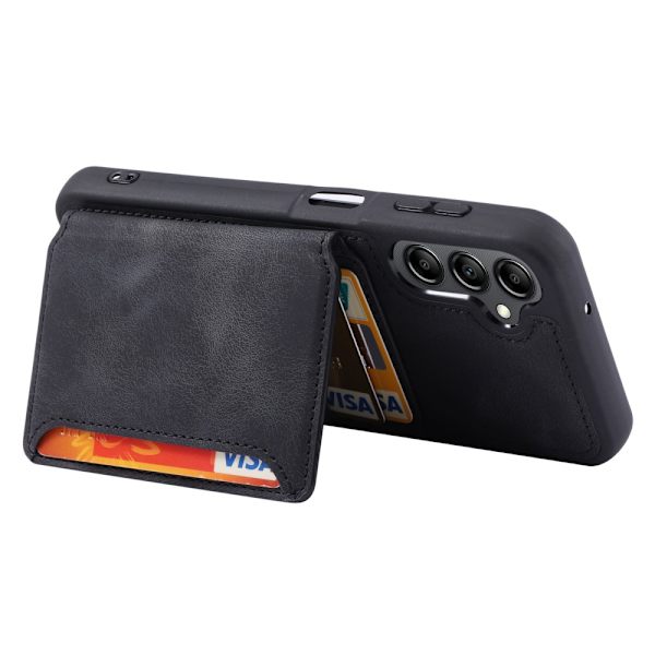 SKALO Samsung A54 5G PU-nahkainen Suojakuori Lompakolla - Musta Black