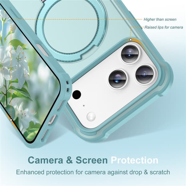 SKALO iPhone 17 Pro Armor Ring Cover - Blå Blue