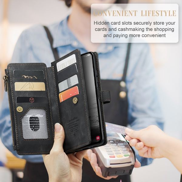 CaseMe Samsung A34 5G CaseMe Big Wallet Plånboksfodral - Svart Svart