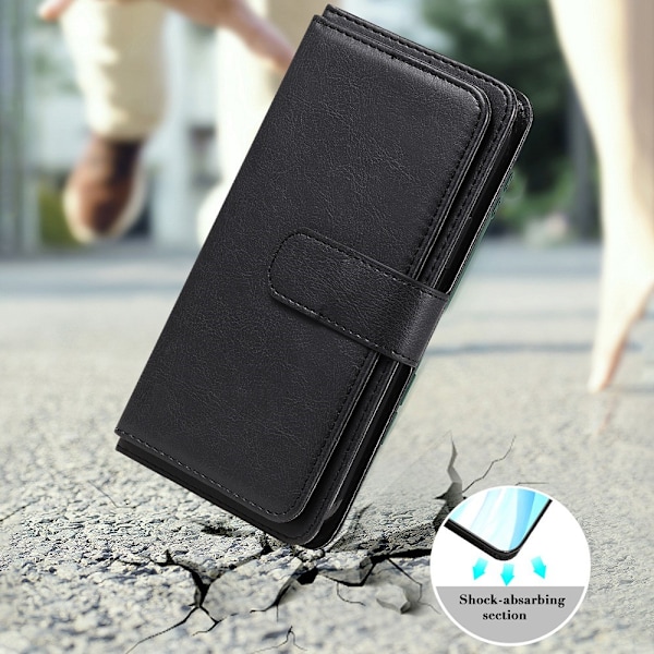 SKALO Xiaomi Redmi 10C 10-lokeroa Lompakkokotelo - Vihreä Green