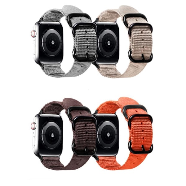 SKALO Nato-ranneke Nylon Apple Watch Series 4-6 40mm - Valitse väri Grey