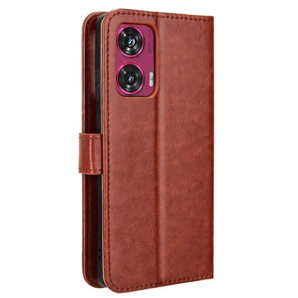 SKALO Motorola Edge 50 Fusion PU-læder Pungetui - Vælg farve Brown