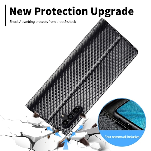 SKALO Samsung S25 LC.IMEEKE Carbon Fiber Lompakkokotelo - Musta Black