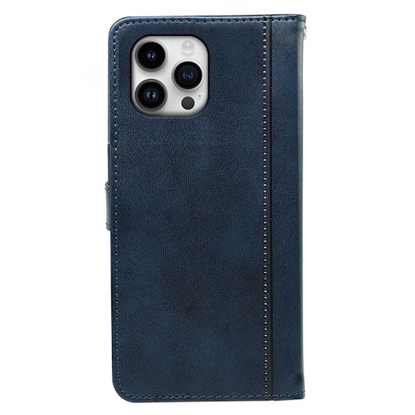 SKALO iPhone 16 Pro Max Plånboksfodral i PU-Läder - Blå Blå