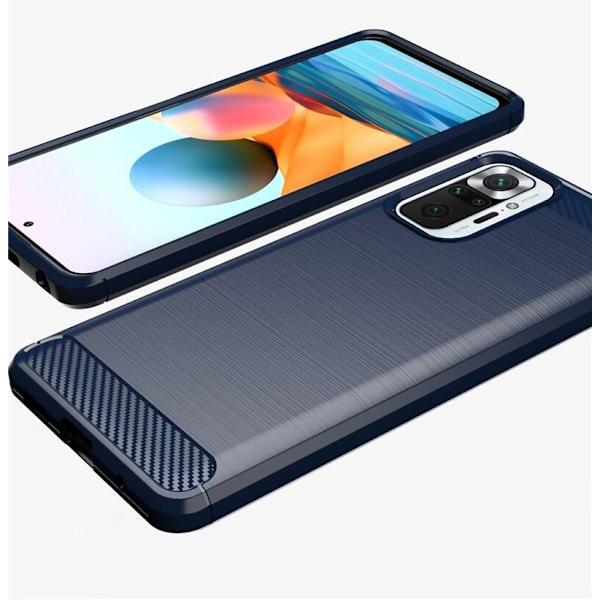 SKALO Xiaomi Redmi Note 10 Pro Armor Carbon Stöttåligt TPU-skal - Fler färger Blå