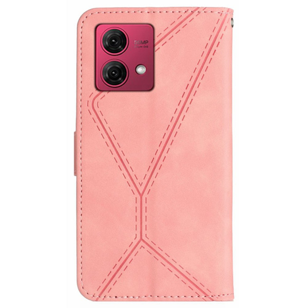 SKALO Motorola Edge 40 Neo 5G Embossed Plånboksfodral i PU-Läder - Rosa Rosa