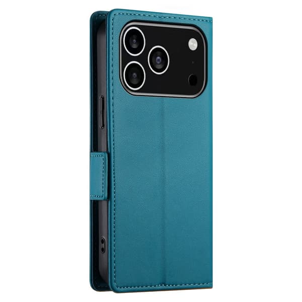 SKALO PU-Läder Plånboksfodral för iPhone 18 Pro - Blå Blå