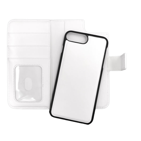 Magneettinen kuori / lompakko "2 in 1" iPhone 7 PLUS - enemmän värejä White