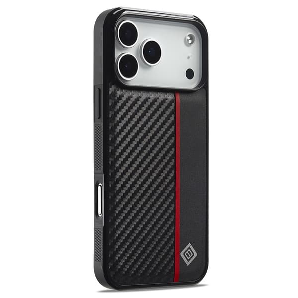 LC.IMEEKE Carbon Fiber Cover til iPhone 18 Pro Max - Sort Black