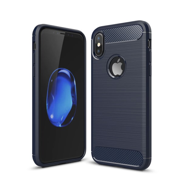 SKALO iPhone XS Max Armor Carbon Stöttåligt TPU-skal - Fler färger Blå