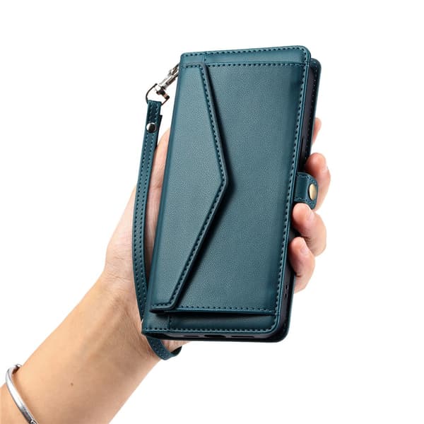 SKALO PU-Läder Envelope Plånboksfodral för iPhone 18 Pro Max - Grön Grön