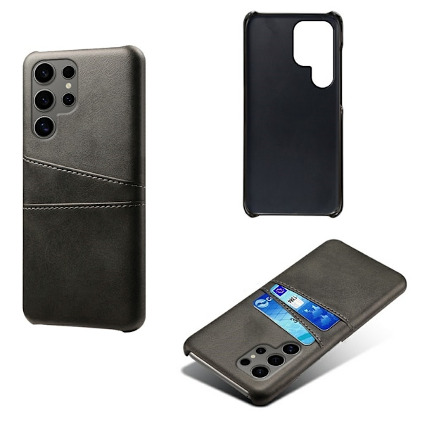 SKALO Samsung S25 Ultra PU-Läder Korthållare Skal - Svart Svart